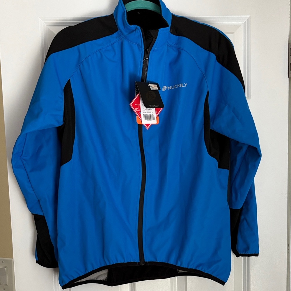 NUCKILY Cycling Blue and Black Jacket